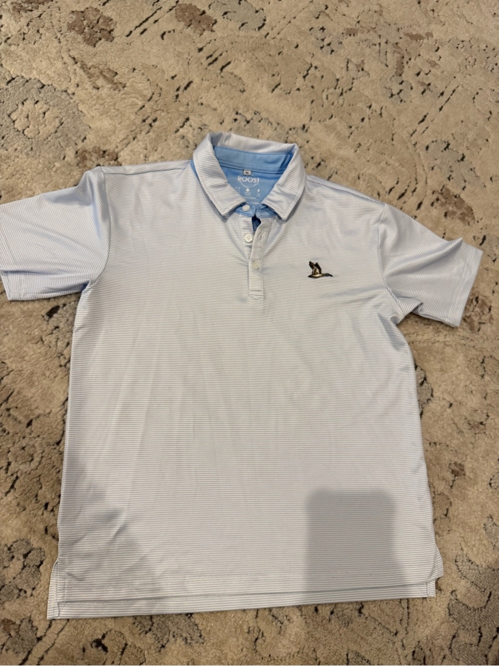 Roost Boys' Light Blue Striped Polo Shirt